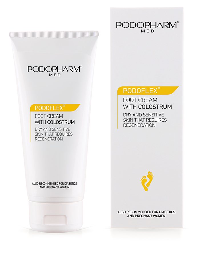 PODOFLEX® Foot Cream with Colostrum, crema piedi PODOPHARM® con colostro per cute che richiede rigenerazione